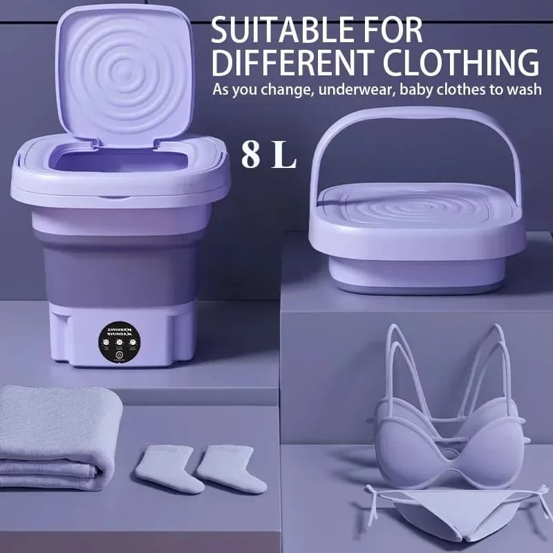 2025 Portable Mini Folding Washing Machine Dehydratable For Student Dorm Home Wash Socks Underwear Panties Small Home Appliance