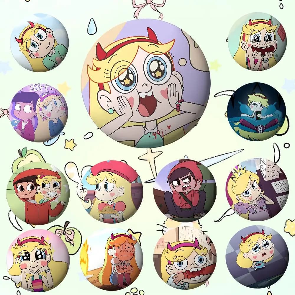 Spilla Rotonda Laser con Disegno di Farfalla S-star, Accessorio per Vestiti e Zaini, Stile Anime Cartoon