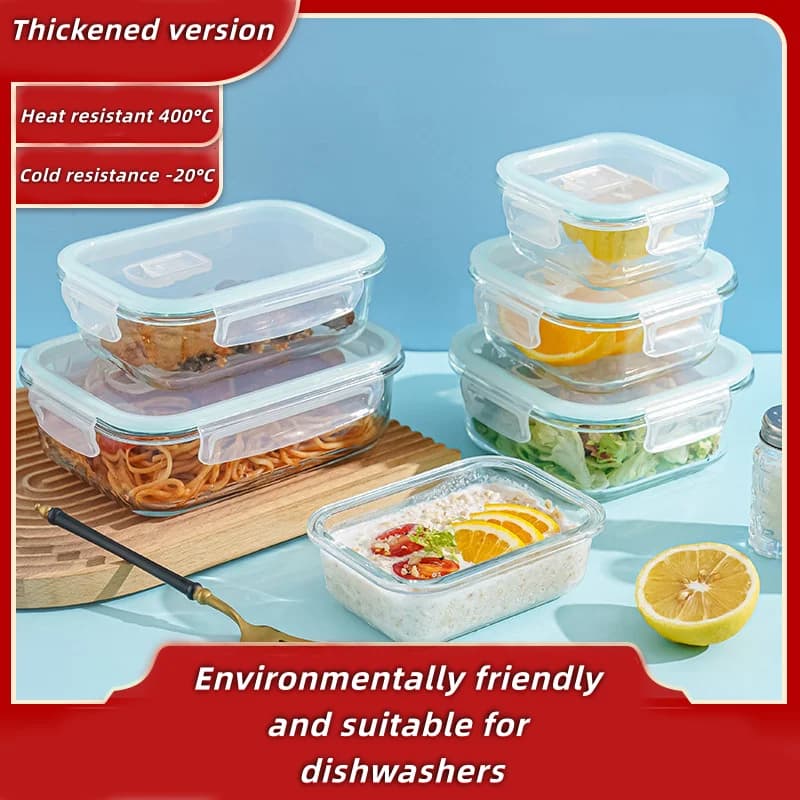 Contenitori in Vetro per Alimenti, Ideali per Preparazione Pasti, Sigillabili, Adatti per Microonde, Frigorifero e Lavastoviglie, Sicuri per Alimenti