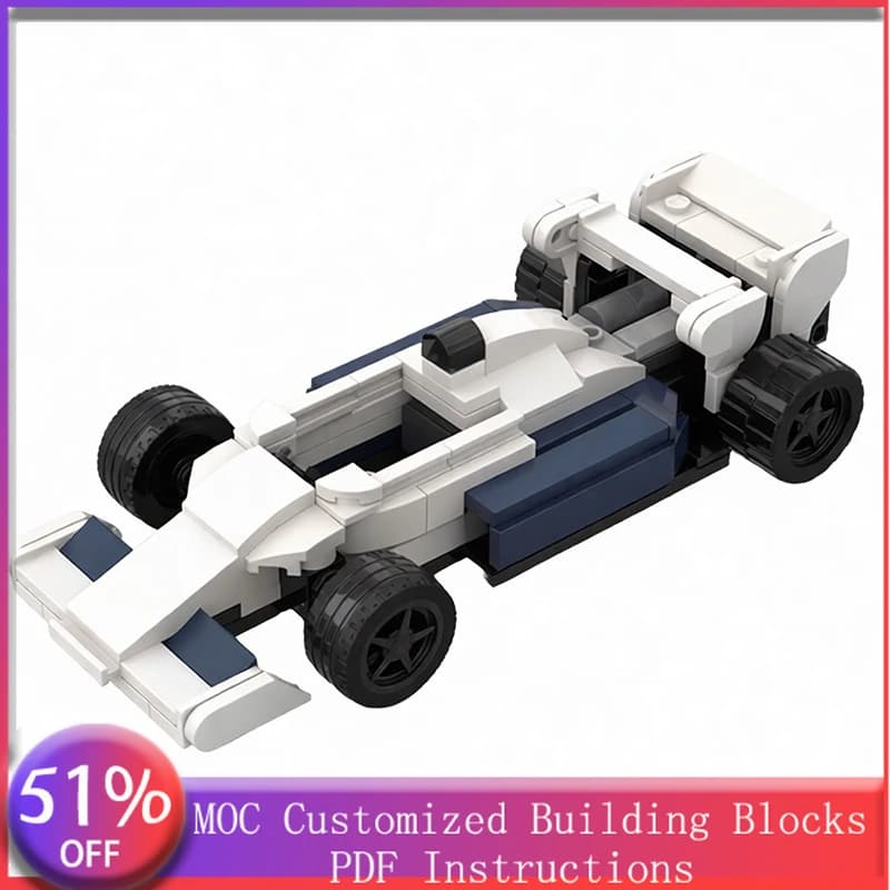200 Pezzi Auto da Corsa Bianca Super Racing MOC, Blocchi di Costruzione Modulari Personalizzabili, Design Creativo Educativo, Giocattolo DIY per Ragazzi, Regalo