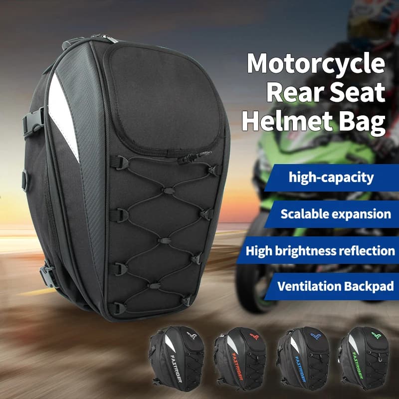 Motorcycle Bag Waterproof Motorcycle Saddle Bag High-capacity Motorcycle Helmet Backpack Reflective Tail Bag Luggage