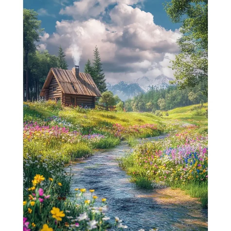 RUOPOTY Brook Diamond Painting Kits Wall Decor Diamond Embroidery Landscape Full Round Paint By Diamonds Art Supplies Diy Gift