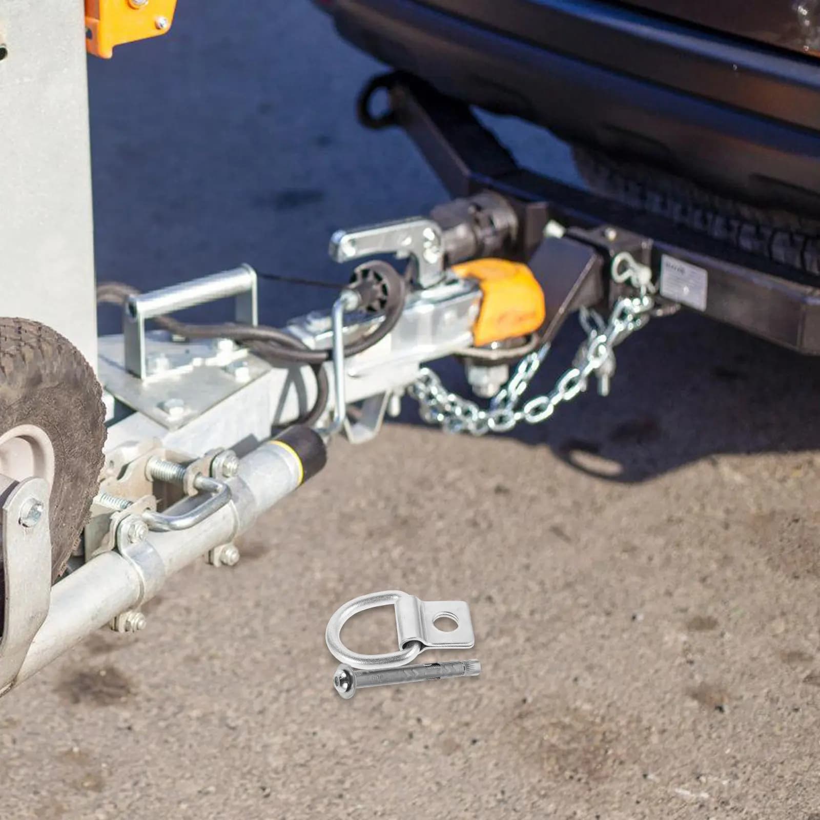 V-Shaped D-Ring Heavy Duty Stainless Steel Trailer Tie Down Hooks Truck Bed Cargo Securing Anchor Points Tie Down Rings