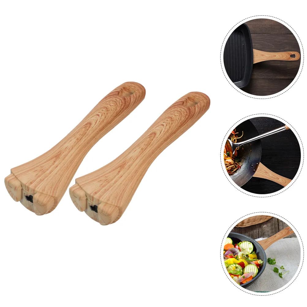 2Pcs Heat-Resistant Bakelite Pot Handle Replacement Ergonomic Smooth Grip Detachable Pan Handle for Cookware Parts Frying Pan