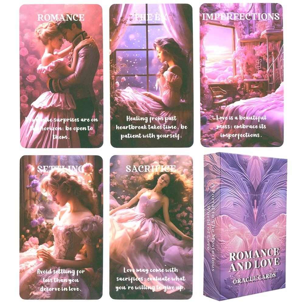 Carte Oracle Romance and Love Tarocchi Versione inglese 12x7 cm in scatola Giocattoli per predizione della fortuna Mazzo di divinazione profezia con parole chiave