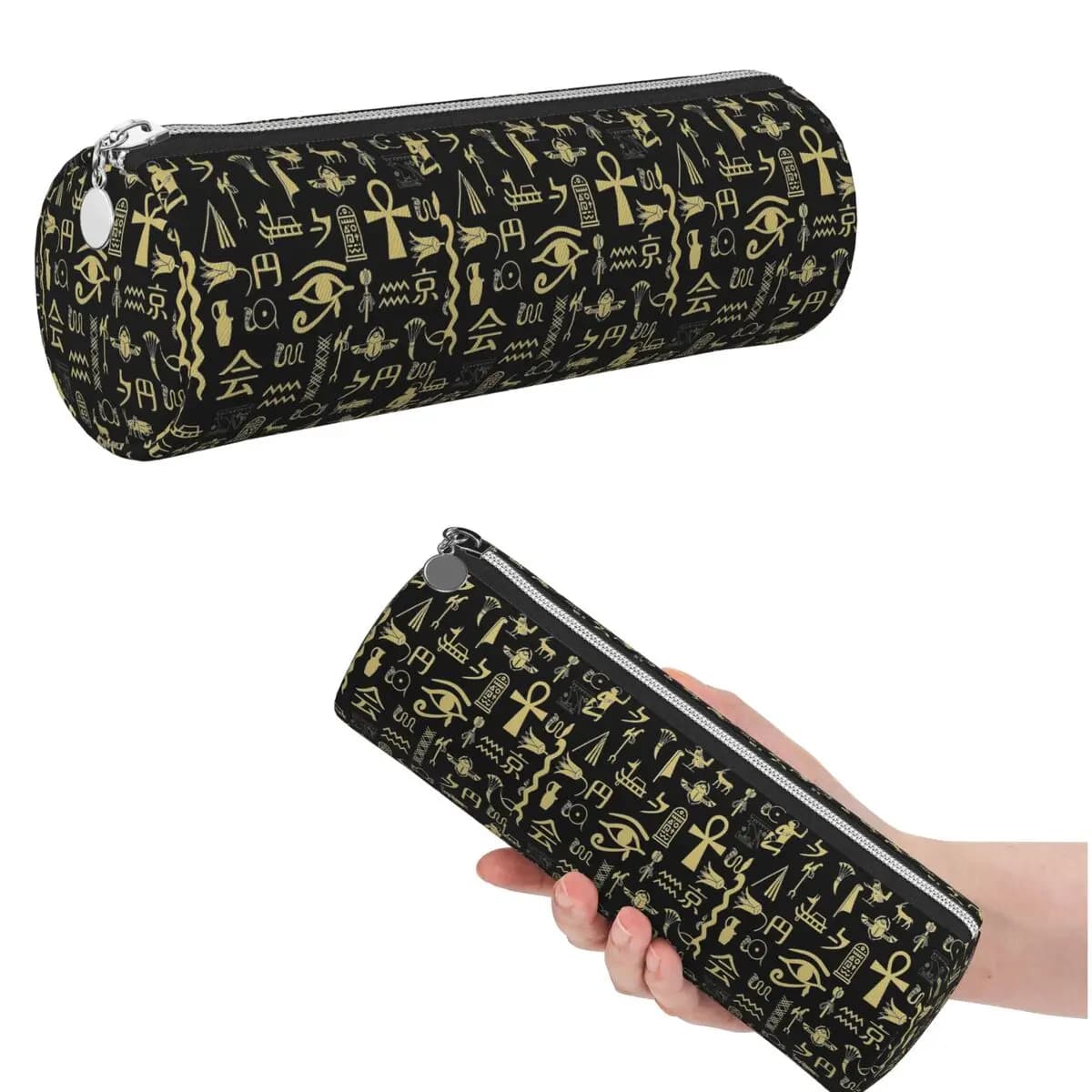 Ancient Egypt God Horus And Anubis Egyptian Pharaoh Pencil Case for Boys Girls School Cylinder Pen Box Pencil Bag Pencil Pouch