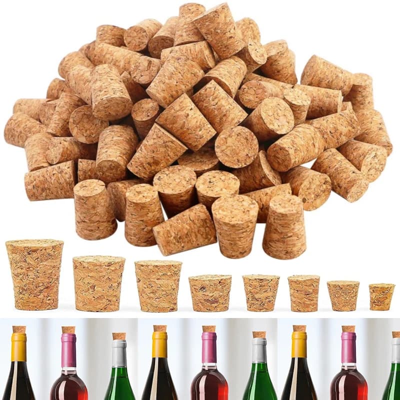 50/10/5 pz tappo di bottiglia di vetro di vino bollitore budino contenitore tappo di sughero buretta tubo coperchio di legno 19 dimensioni