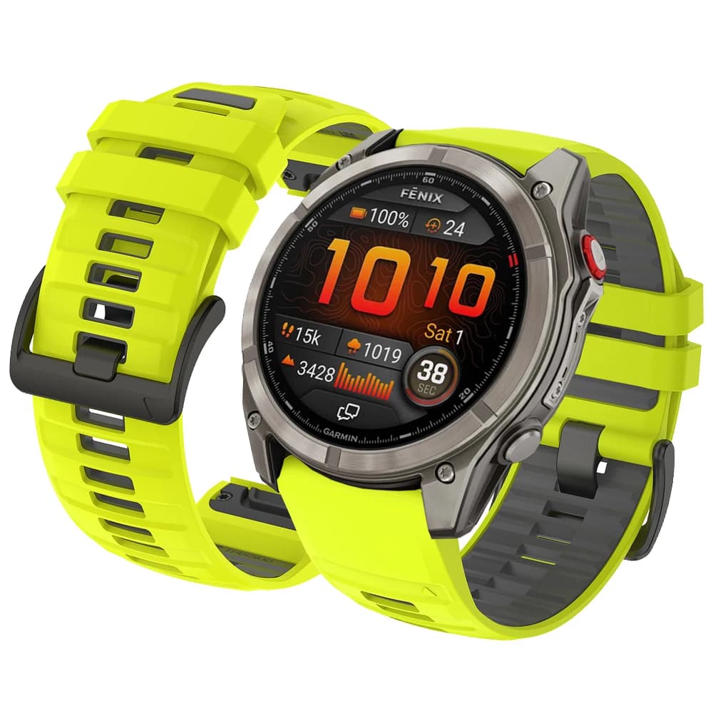 22mm 26mm cinturino in silicone bicolore per Garmin Fenix 8 Pro 47mm 51mm AMOLED 7 7X 6 6X 5 5X Plus/Epix Pro (Gen 2) cinturino da polso