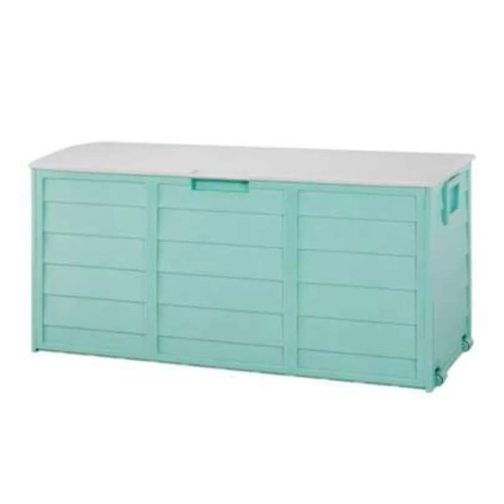 75 Gallon Large Resin Deck Box Outdoor Storage Container Lockable Waterproof Patio Furniture Cushion Garden Tool Organizer with Hinges for All Weather Use 64.2 x 26.1 x 28.1 Inches