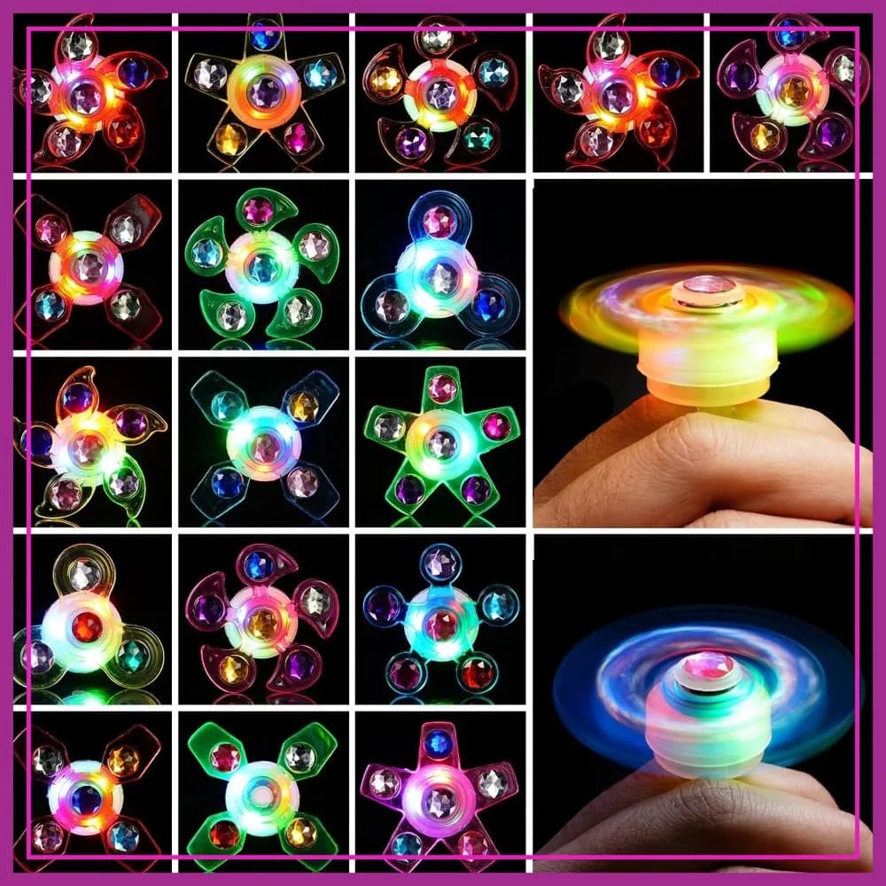 24 anelli luminosi a LED per fidget spinner, ideali come bomboniere, riempitivi per sacchetti regalo, si illuminano al buio