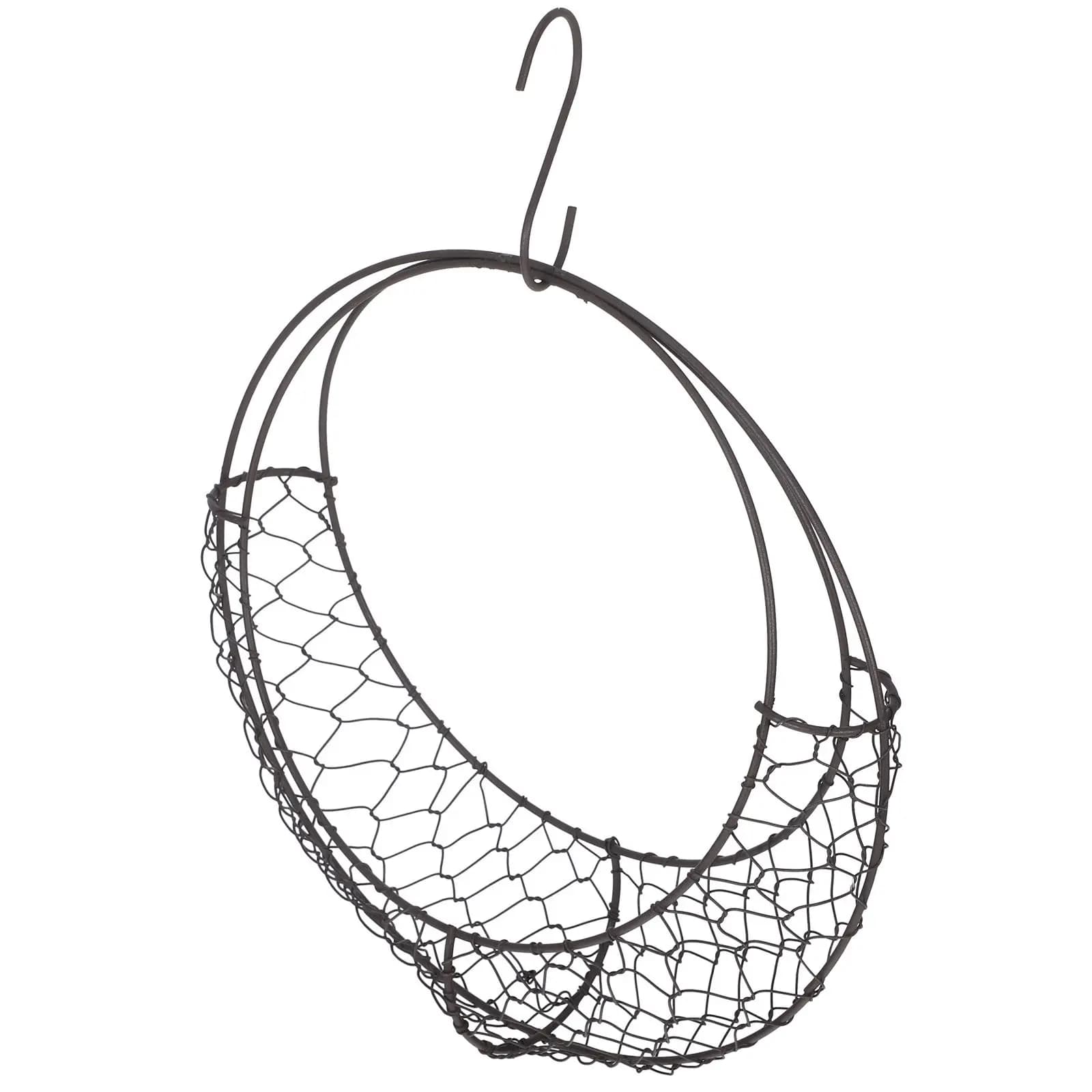 Fat Plant Vase with Half Moon Shape Metal Structure, 11x2.3 Dust Suspended, Robust Iron Wire Holder Fai-da- ♪