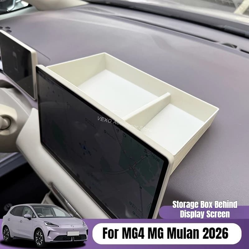 Scatola portaoggetti per MG4 MG Mulan 2026, da installare dietro lo schermo, organizer per cruscotto auto, vassoio portaoggetti per interni auto, porta chiavi e telefono