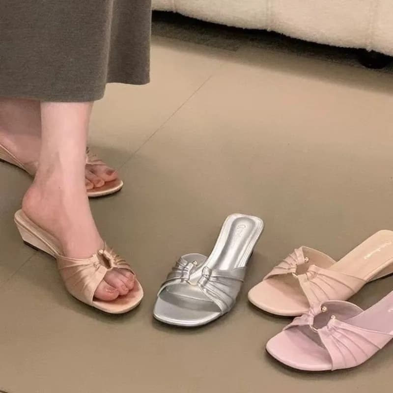 Sandali infradito estivi da donna 2026, nuove scarpe da donna con punta quadrata, sandali open-toe da donna