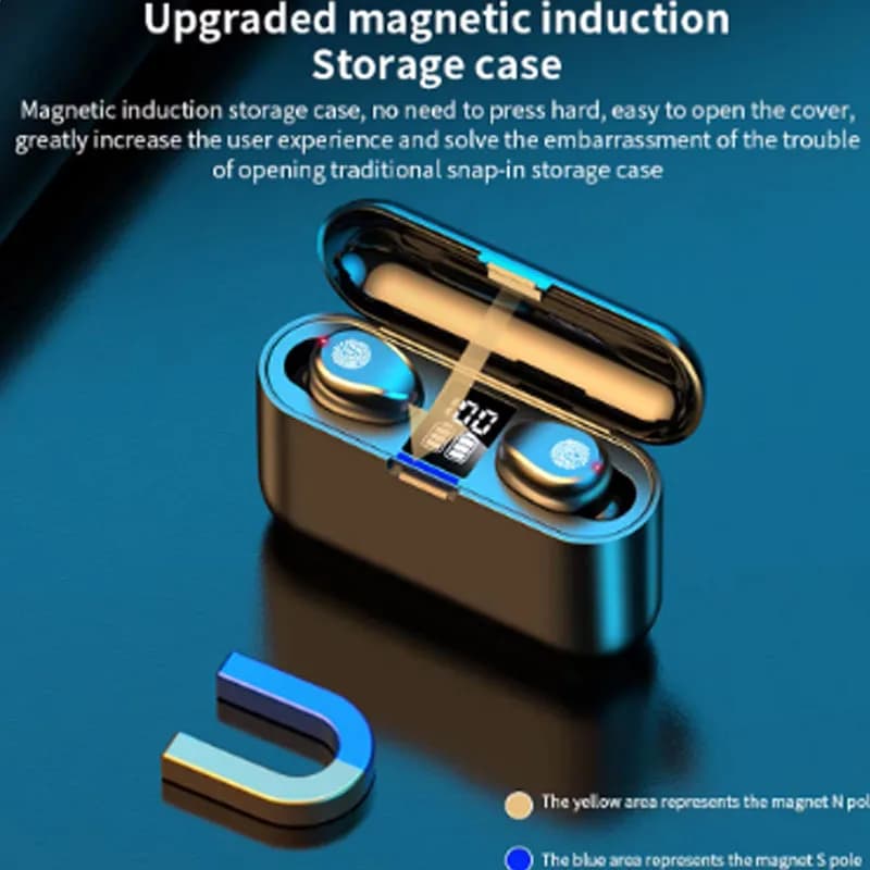 Bluetooth headphones 9D Stereo Sport waterproof headphones with microphone for Tecno Camon 30S Realme Q3s
