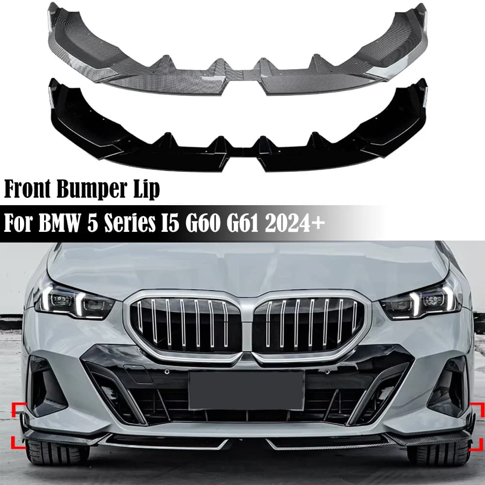 Spoiler Anteriore per BMW Serie 5 G60 2024-2025, Diffusore Paraurti Nero Lucido, Accessorio Carrozzeria