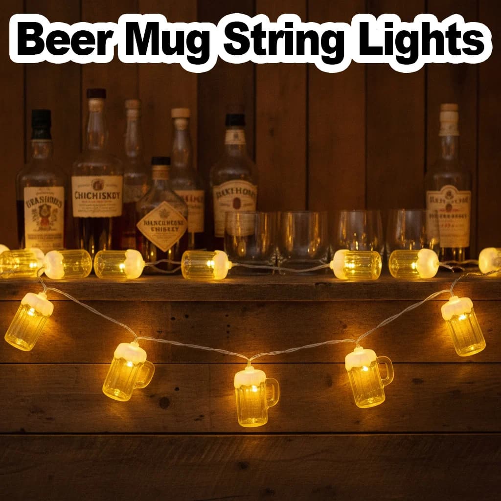 3M 20LED Beer Mug String Lights USB/Battery Powered Waterproof Vivid Camp Decor Novelty Fairylight Beach Garden Party Atmosphere