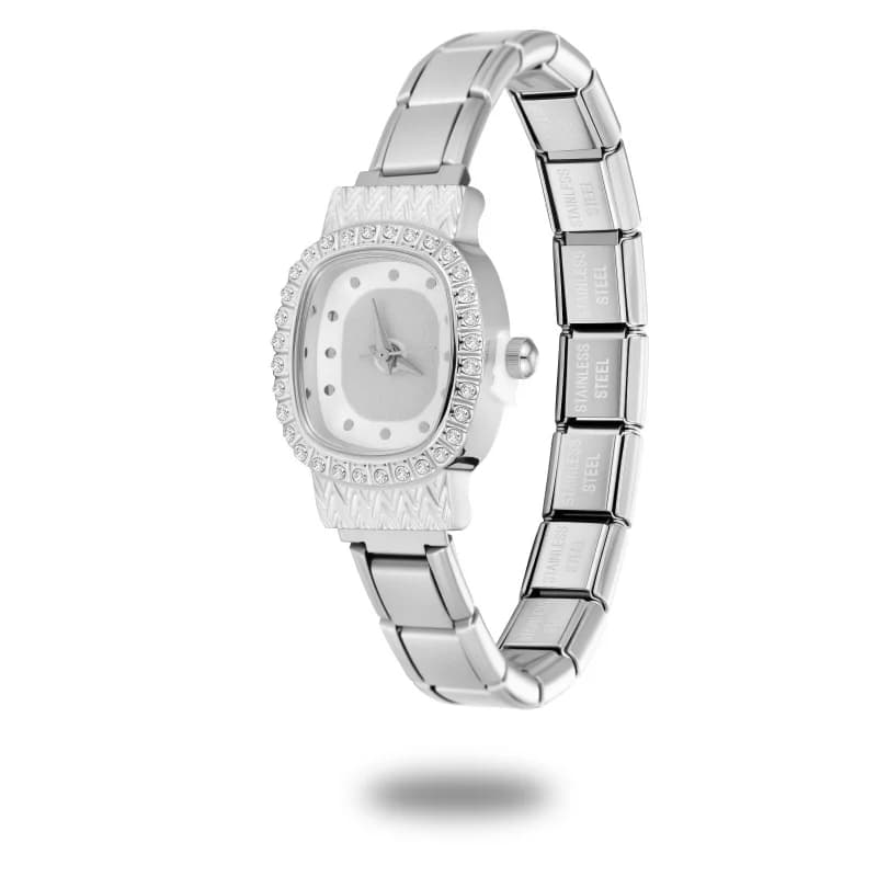 New 1PC High Quality Square Elastic Watch DIY Italian Charm 9MM Stainless Steel Bracelets For Friend Wife Birthday Jewelry Gift
