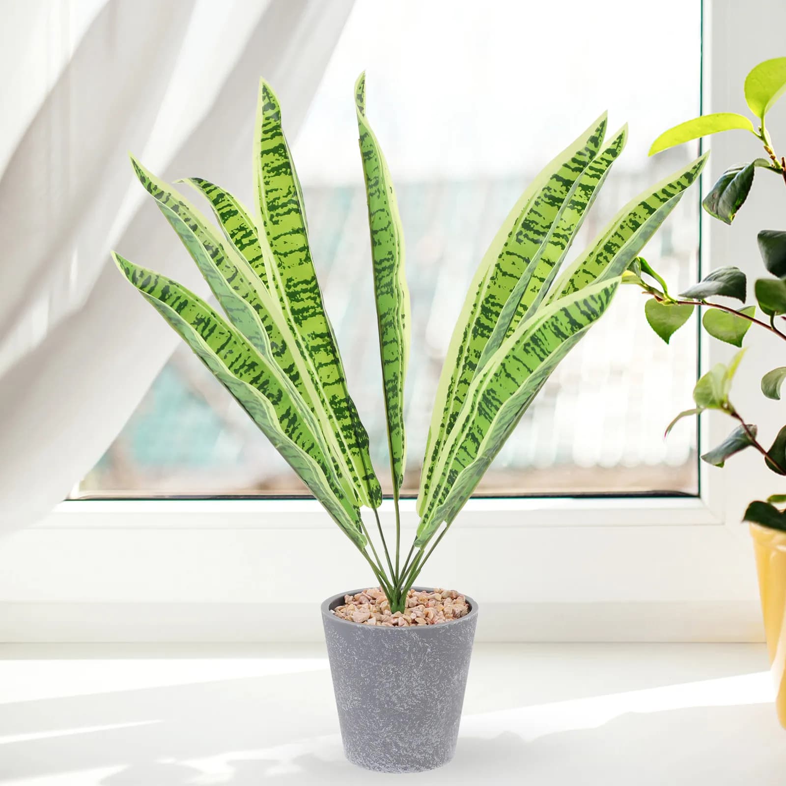 2 Pieces of Artificial Snake-shaped Plants, Realistics Healthy Home Decorations, Celebrations, Weddings, Interior and Exterior