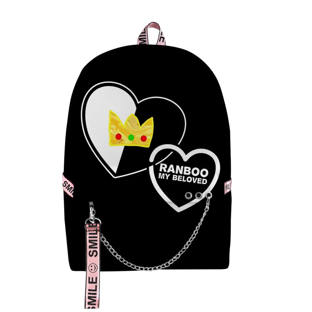 Borse da scuola giovanili alla moda alla moda Borse da viaggio unisex Ranboo 2 Zaini a tracolla per notebook impermeabili con stampa 3D Oxford