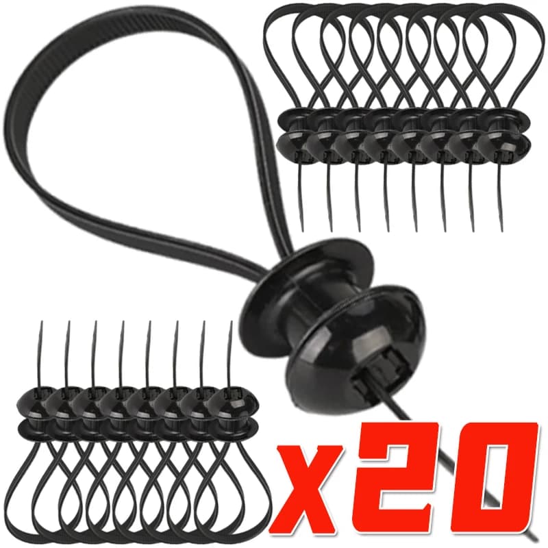20-1 pz Nero Nylon Auto Moto Piastra di Base Cavo Anello di Plastica Tag Autobloccante Fascette Installazione FIxed Sedile Telaio Pinze
