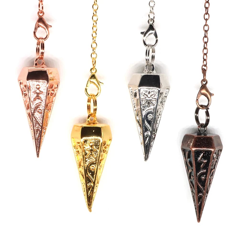 Placcatura in rame Pendolo in metallo per rabdomanzia Pendolo Divinazione Donna Uomo Amuleto Meditazione spirituale Fascino per pendente Pendule