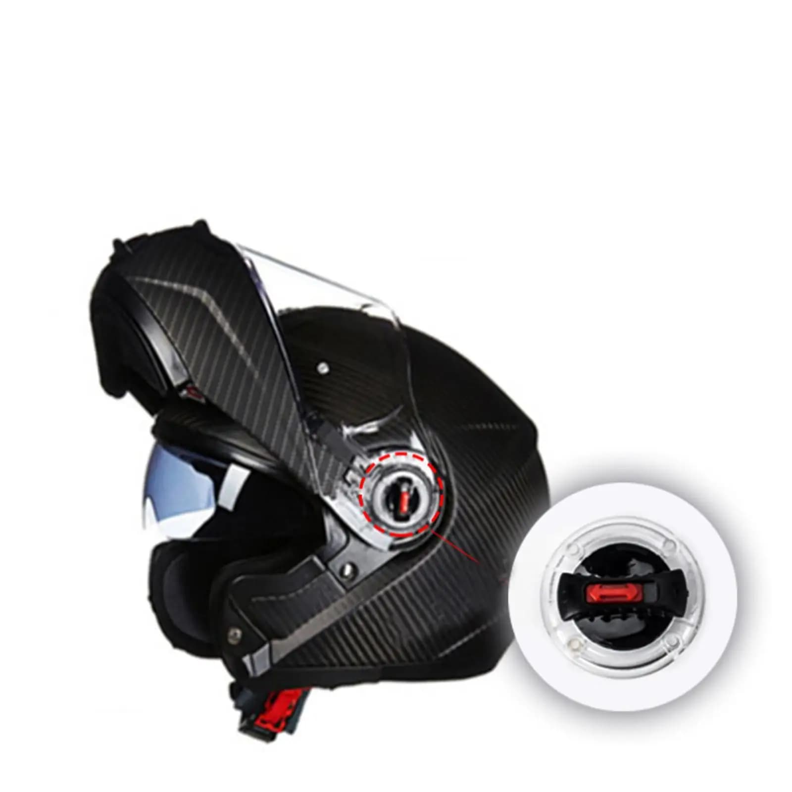 Clip di Bloccaggio Universale per Visiera Casco Moto, Nero, Facile da Installare, Accessorio per Caschi FF300 OF569