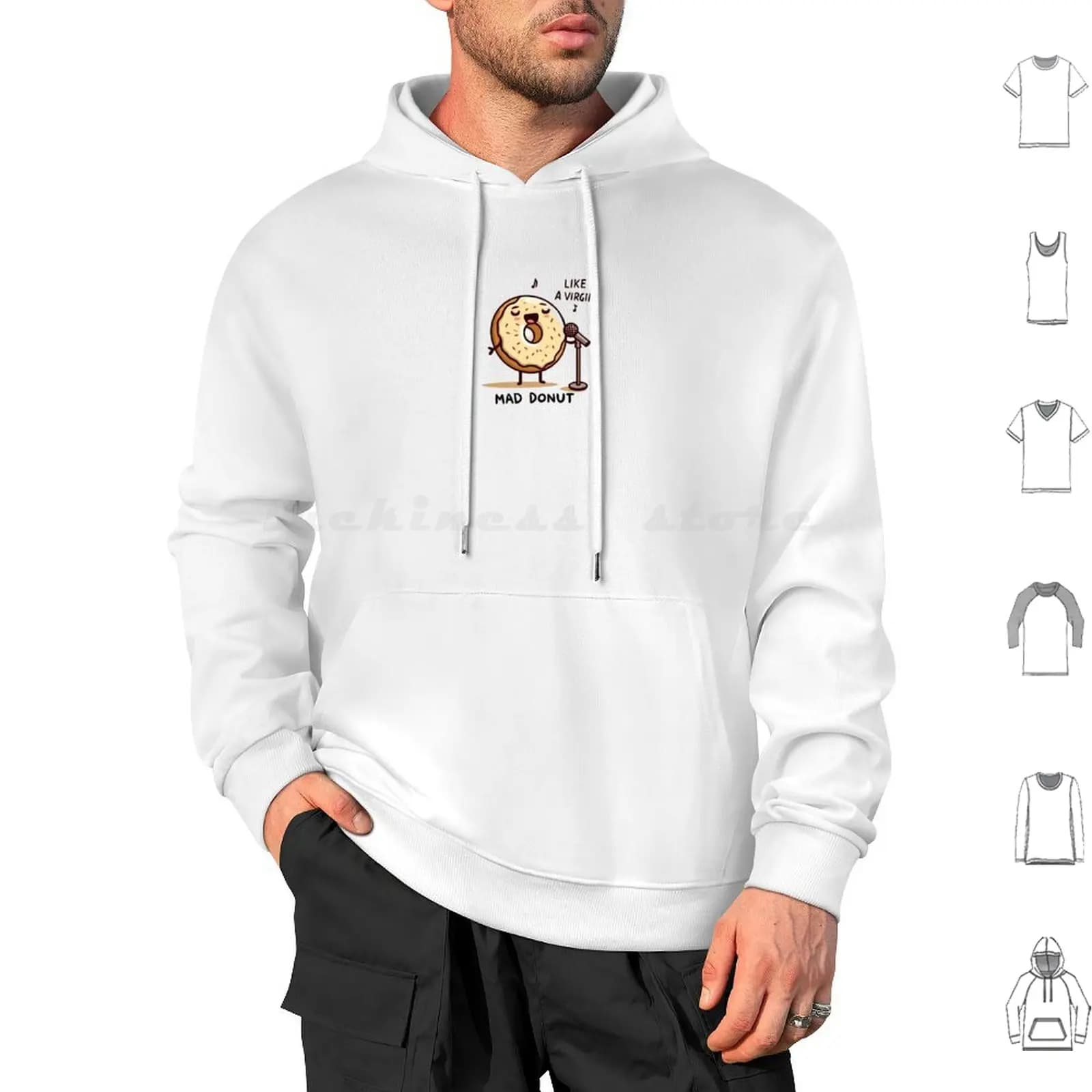 Mad Dought Nut Felpe con cappuccio a maniche lunghe come un vero cocco Umorismo alimentare Simpatico cartone animato Divertente arte Musica Gioco di parole Cultura pop Pop