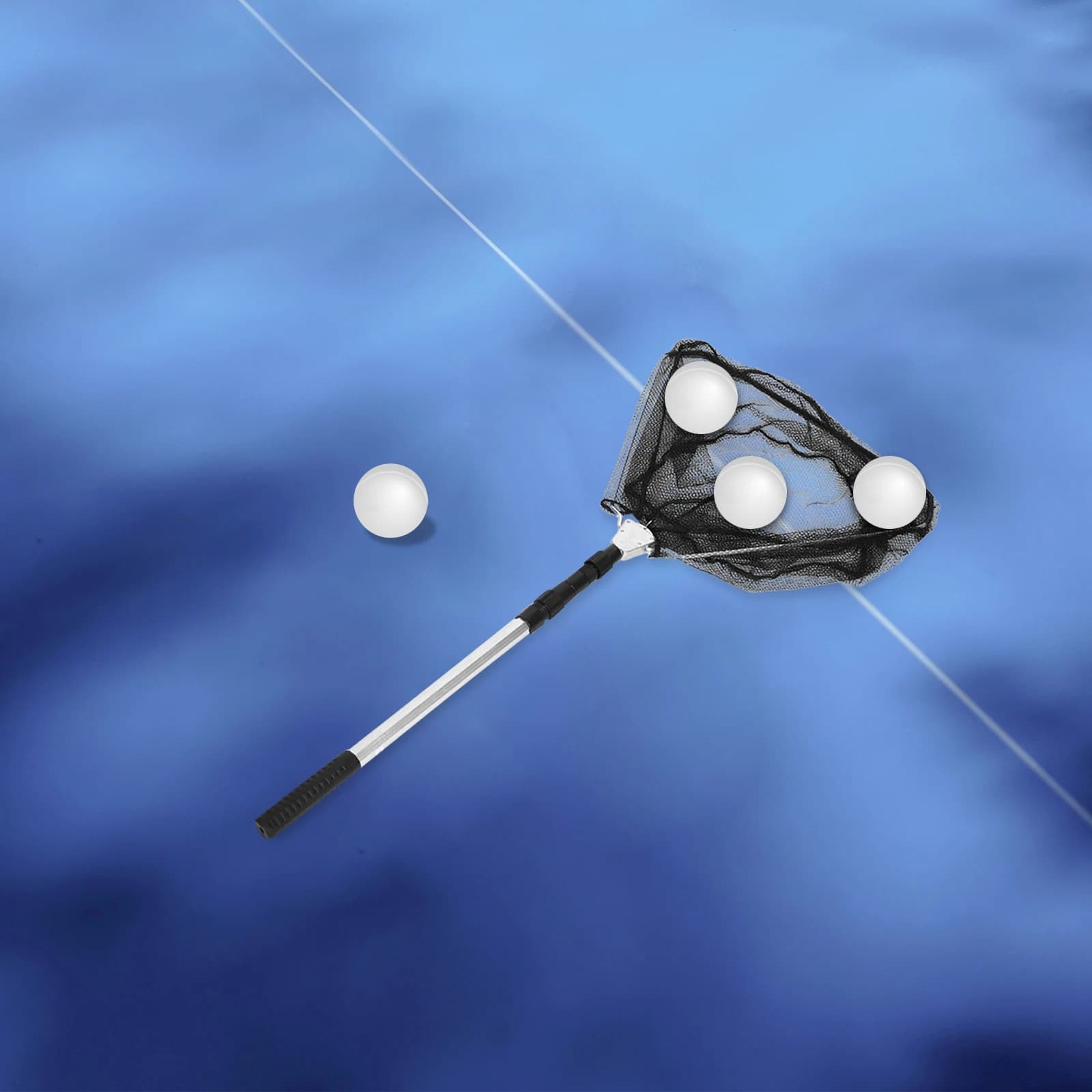 1pc portatile raccoglitore di palline da ping pong manico telescopico in lega di alluminio efficiente strumento di raccolta di palline per interni ed esterni