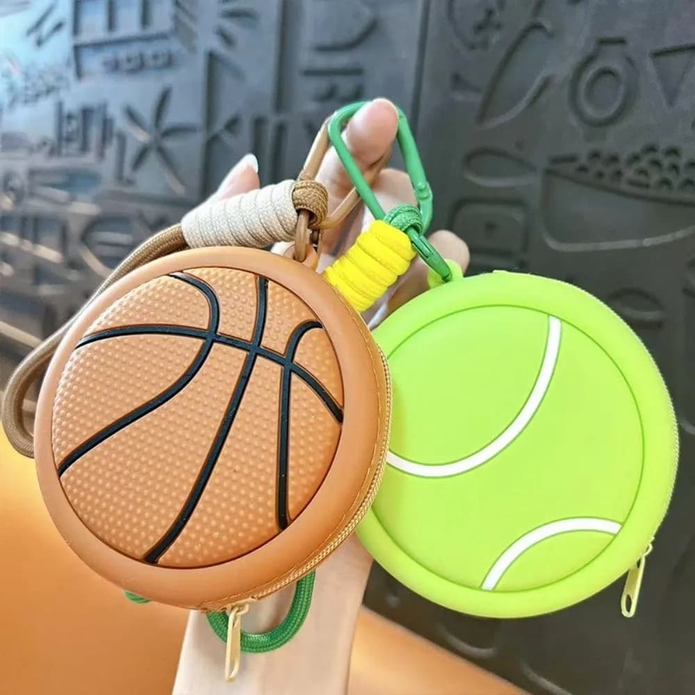 Portamonete a Forma di Palla da Tennis, Custodia Impermeabile per Cuffie, Borsa Trendy di Piccole Dimensioni per Uso Personale