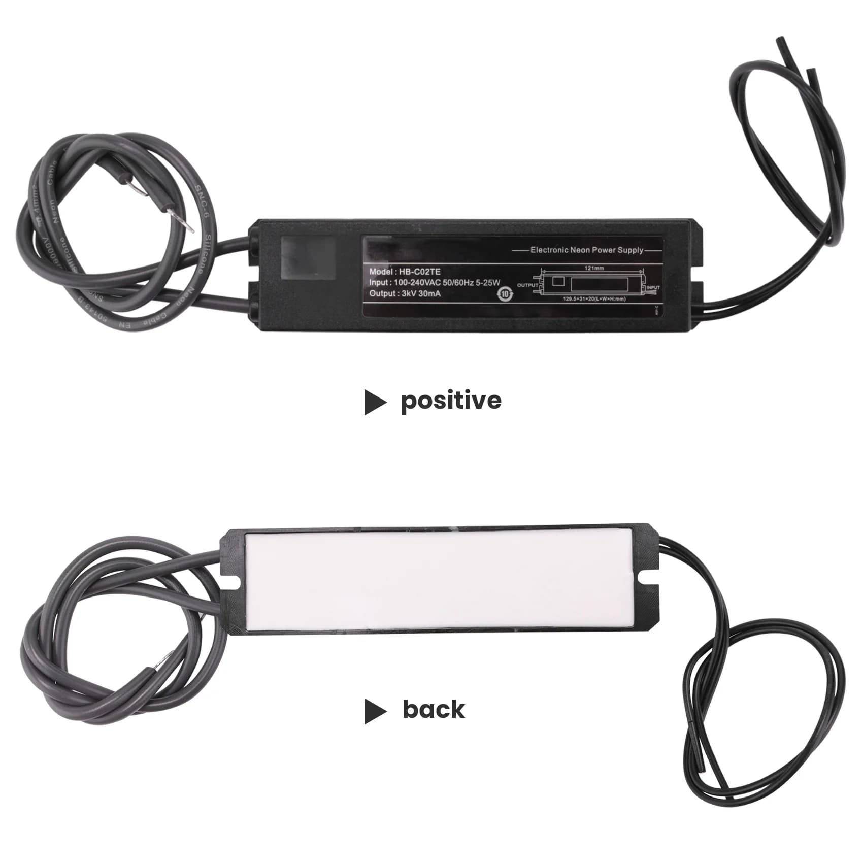 Trasformatore Elettronico per Insegne al Neon 2025 Trend, Alimentatore Hb-C02te 3Kv 30Ma 5-25W, Adatto per Insegne al Neon in Vetro di Qualsiasi Dimensione