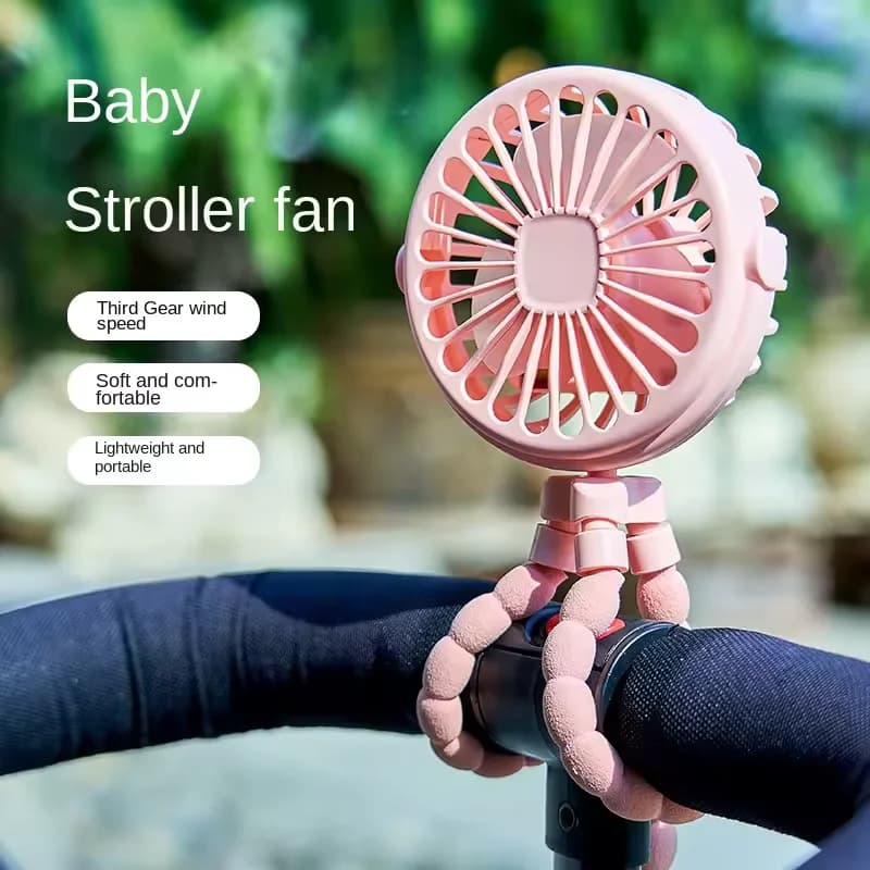Ventilatore elettrico per passeggino Ventilatori pieghevoli portatili ricaricabili a mano Mini ventilatore Tavolo silenzioso Ventilatore da collo per dispositivo di raffreddamento esterno
