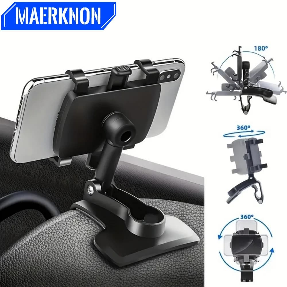 Supporto per telefono per auto da cruscotto Supporto per auto universale per smartphone con rotazione a 360 gradi per iPhone Samsung Xiaomi Supporto per navigazione GPS portatile