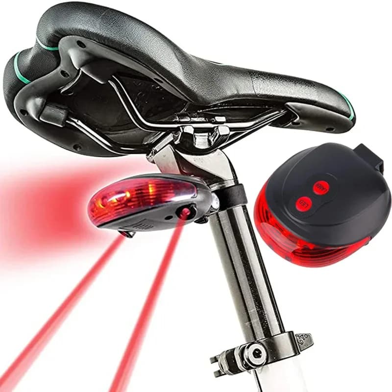 Mountain Bike Red Tail Light Laser Flashing Rear Light for Night Riding Cycling Safety Warning Light Bicycle Accessories