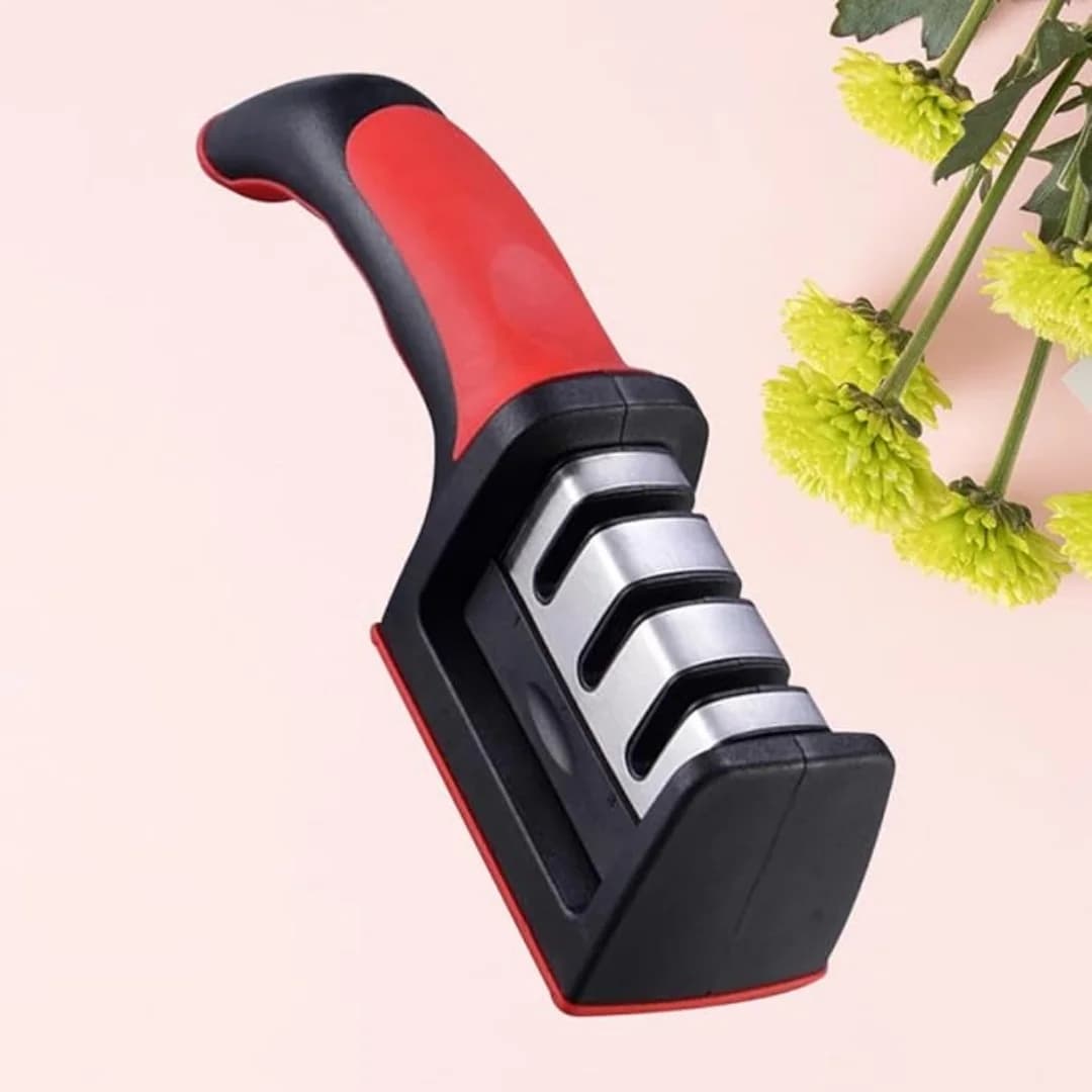 Affilacoltelli da Cucina a 3 Fasi - Impugnatura Ergonomica, Affilatura Rapida per Coltelli da Chef, Forbici, Strumento per la Manutenzione delle Lame Domestiche