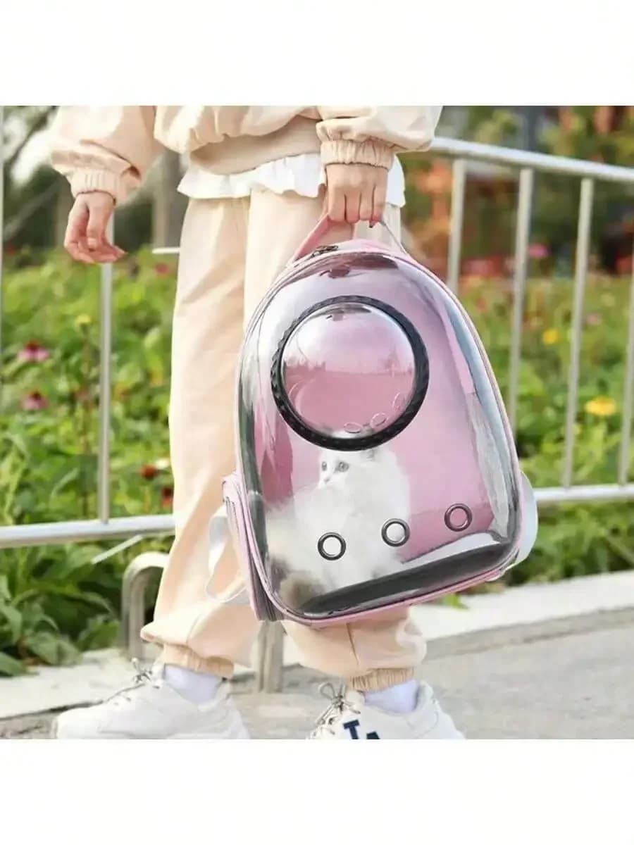 Pet Space Capsule Backpack, Small To Medium-Sized Cat, Puppy, Or Rabbit Carrying Bag, Transparent, Breathable, Heat-Resistant,