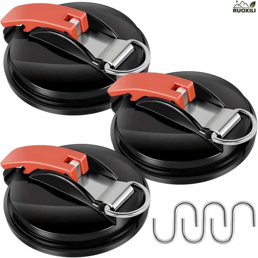 Ganci per auto a ventosa resistenti 1/2/3 pezzi - Versatili per gli elementi essenziali del campeggio, adatti per baldacchino per auto, tende, finestre e vetro