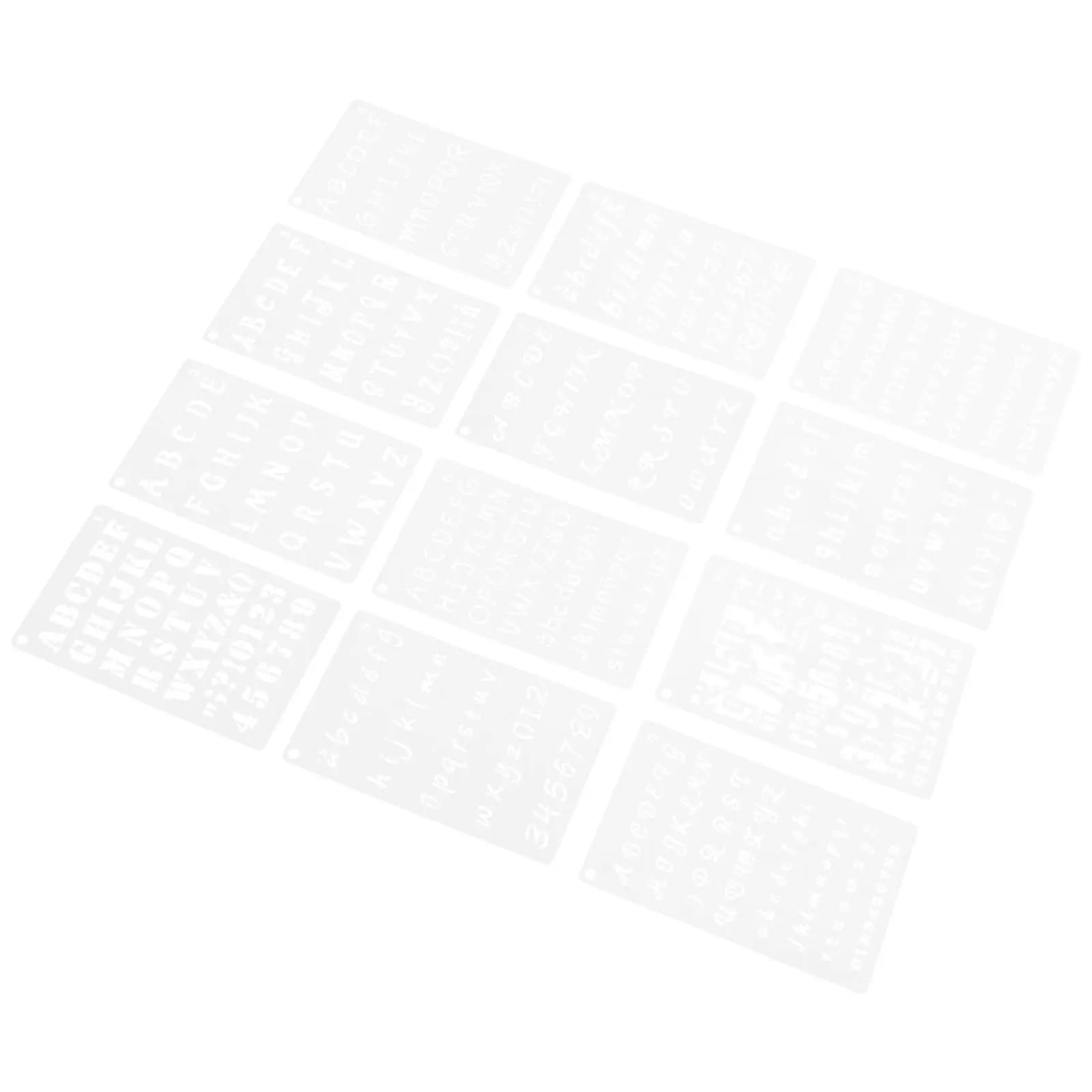 12Pcs Alphabet Number Stencils Reusable Pet Plastic Easy Clean Hollow Template for Painting on Wood Fabric Walls Doors Doormats