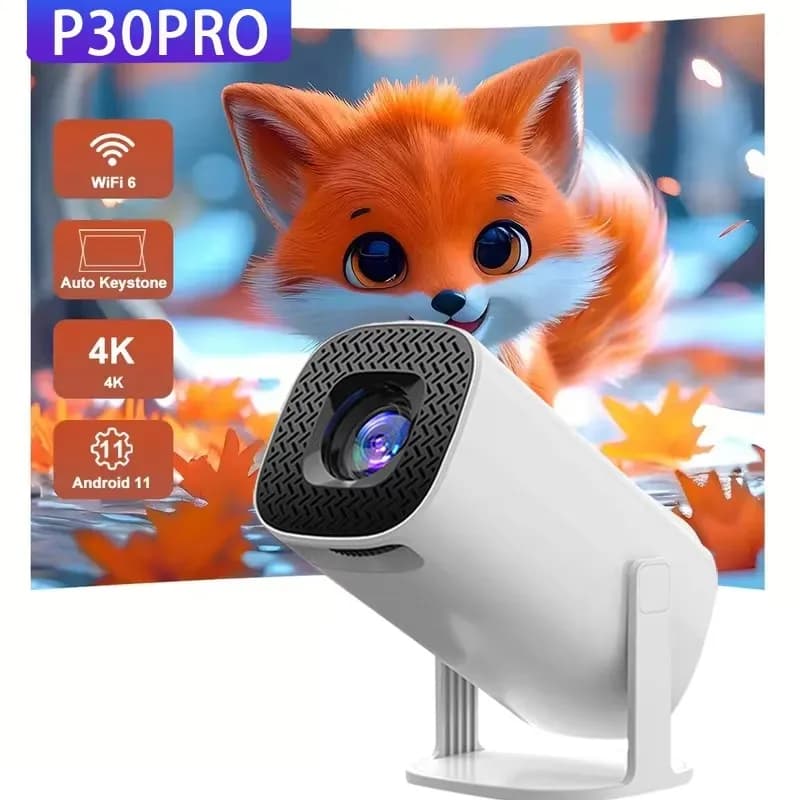 Proiettore Mini P30PRO Android 11 4K 720P 160ANSI Allwinner H713, Proiettore Portatile per Home Cinema, Accessori per Feste, Versione Aggiornata HY300