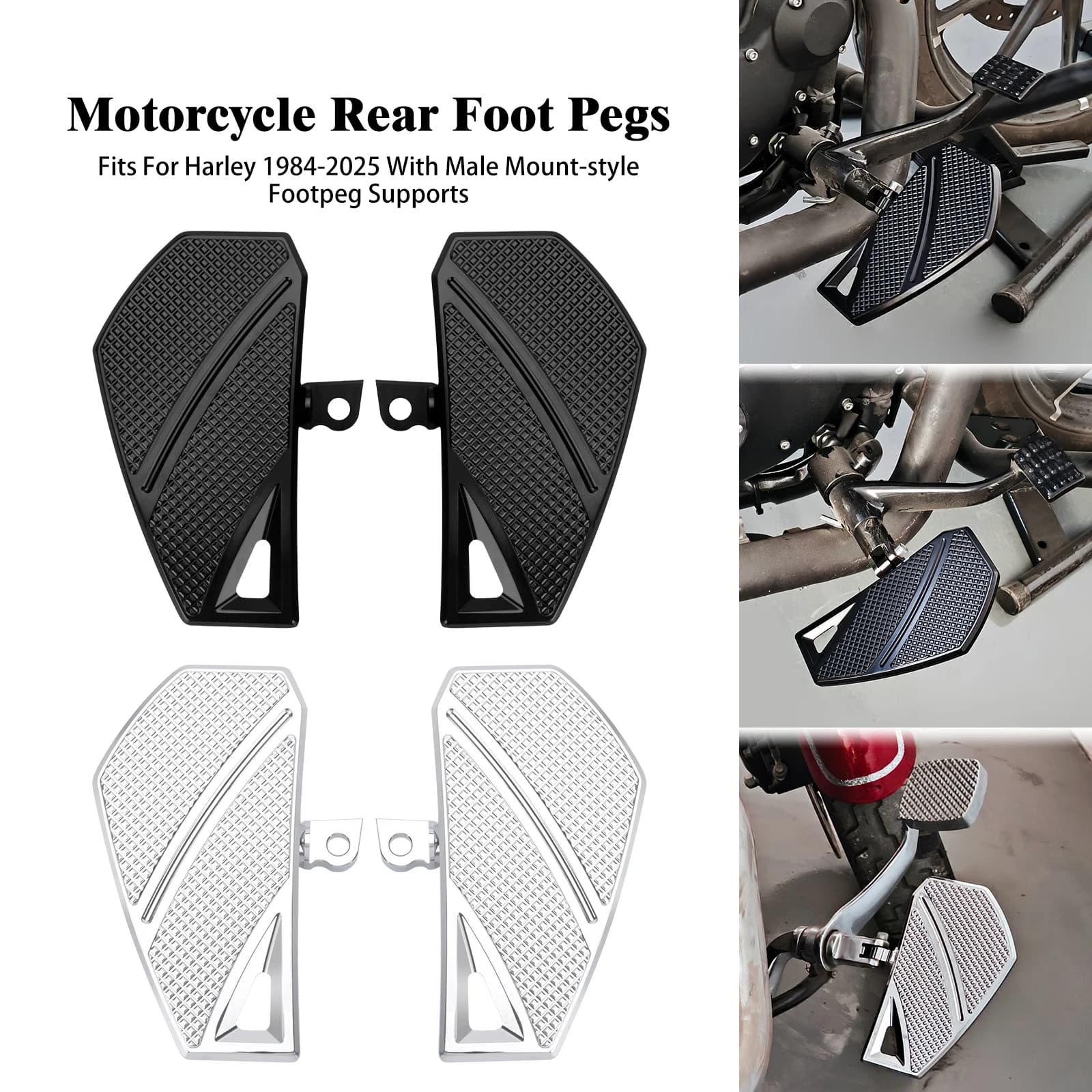 Moto Passeggero Poggiapiedi CNC Pedale Posteriore Peg Pedali Per Harley Touring Street Electra Glide Softail Fat Boy Dyna Sportster XL