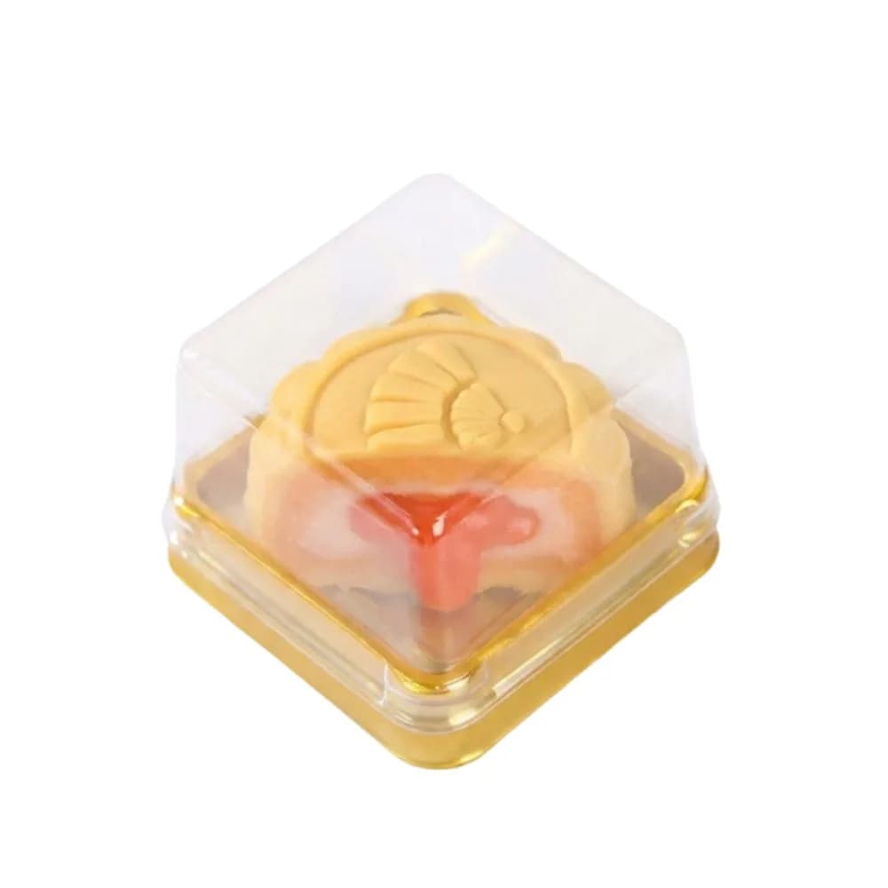 50Pcs 50/75/100g Moon Cake Boxes Square Shape Transparent Cookies Storage Box Dust-proof Food Grade Plastic Muffin Container