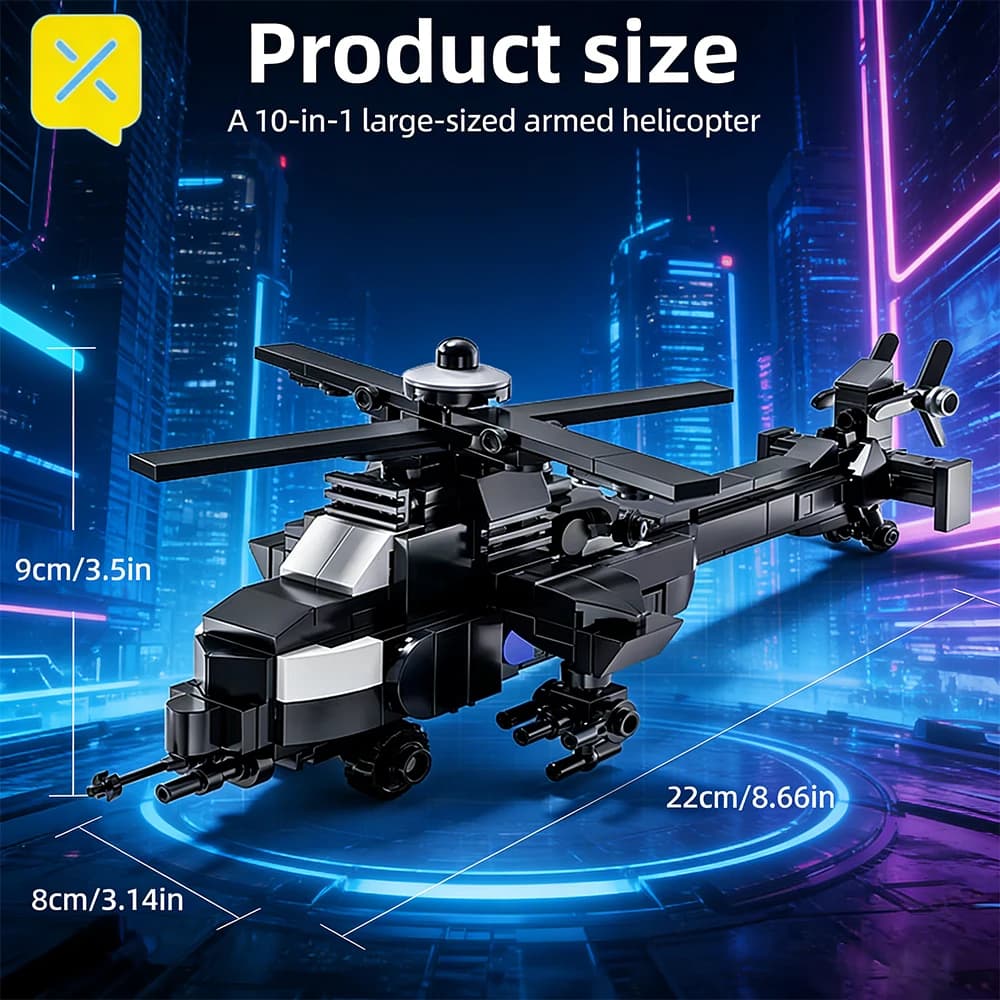 Kit di Costruzioni Elicottero e Auto della Polizia delle Forze Speciali, 353 Pezzi, Mattoncini Fai-da-Te, Giocattoli Educativi STEM, Regali per Bambini e Ragazzi