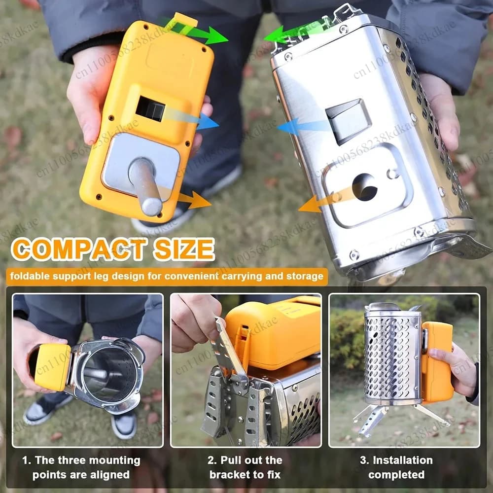 Smokeless Portable Wood Camping Stove USB Power Generating Outdoor Heating Cooking Furnace For Hiking