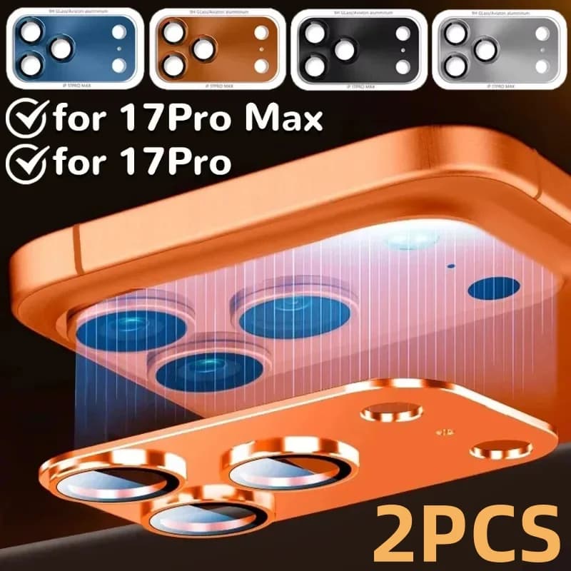NUOVO 2PCS Per iPhone 17 Pro Max Protezione per obiettivo Metallo Lega di alluminio Vetro temperato Copertura della fotocamera Protezioni infrangibili per durezza