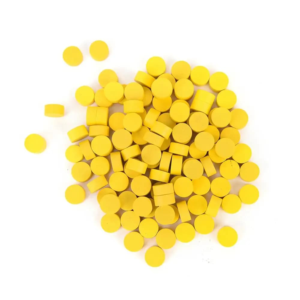 50/100/200/500/1000 pz 10mm disco di legno giallo gioco di legno Token pedone scacchi gioco da tavolo giochi educativi accessori 10*5mm