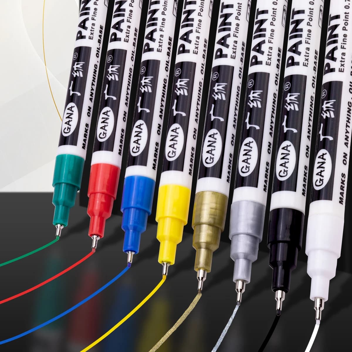 Set di penne a vernice permanente per pittura su roccia, pietra, ceramica, vetro, legno, tela Pennarelli per vernice acrilica da 0,7 mm Punta extra fine