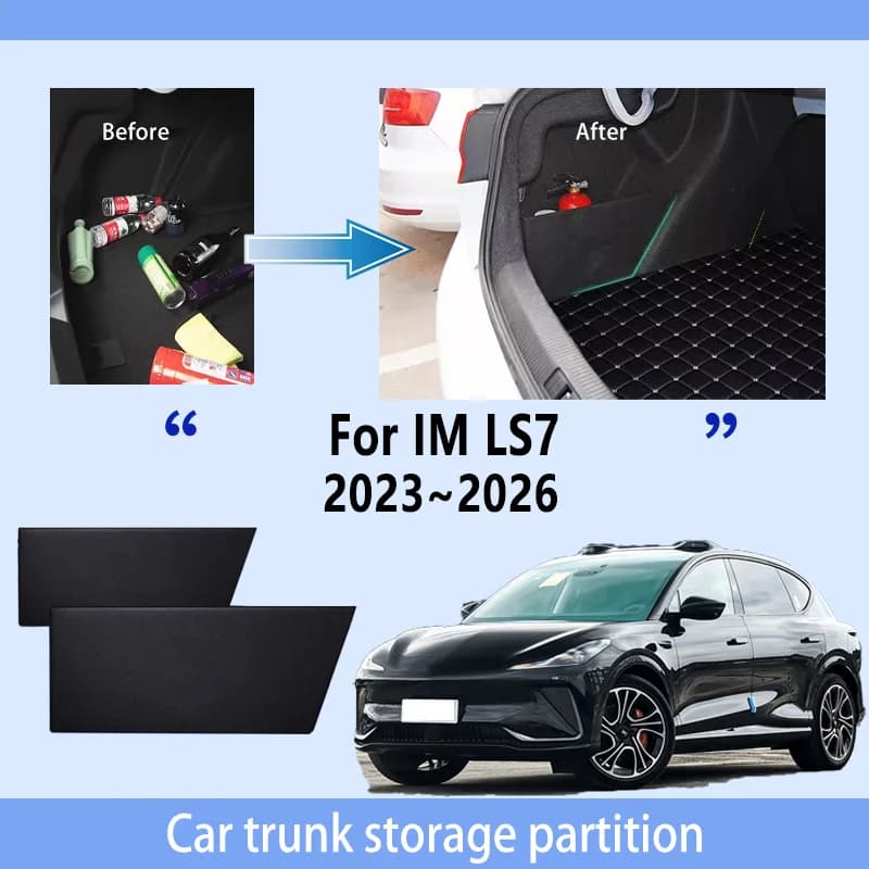 Accessori auto per IM LS7 2023 ~ 2026 2025 Ispessimento Tronco Partizione di Stoccaggio Multifunzione di Stoccaggio Auto Parti Interni Organizzatore