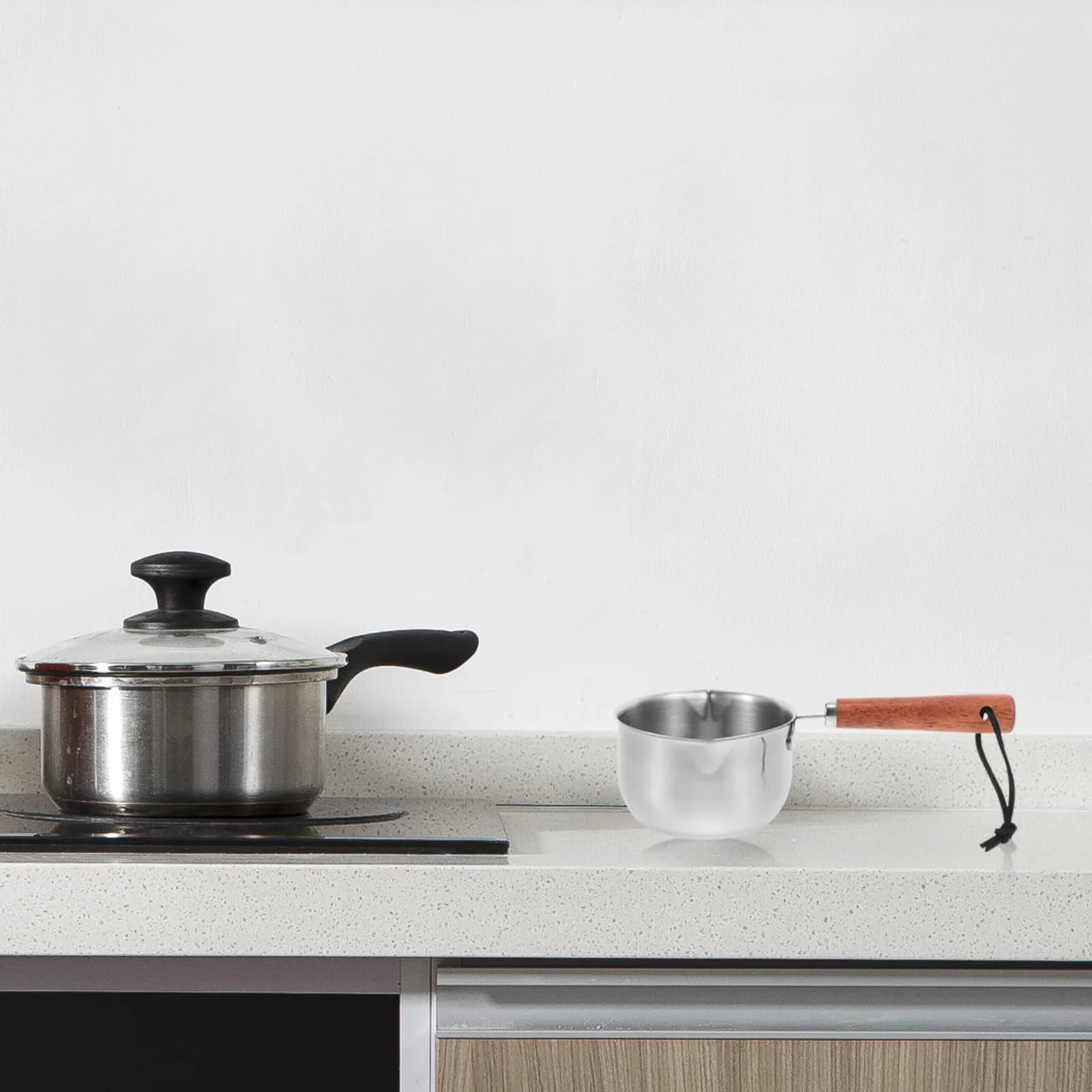 Mini Pentola in Acciaio Inox 200ml Antiaderente, Scaldalatte, Pentola per Zuppa, per Alimenti per Bambini, Ramen, Riscaldamento Rapido, Padella Antiaderente