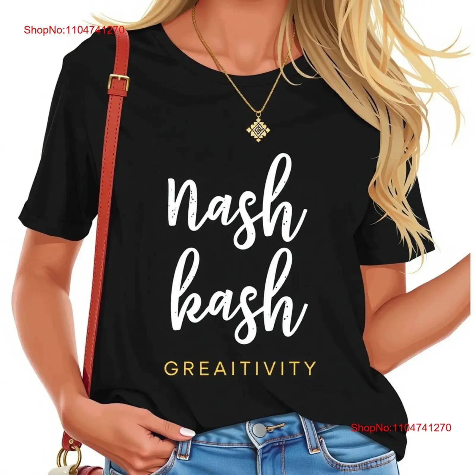 Elegante maglietta 'Kash' da donna Creativity Comfort in One Top lavato vintage interamente in cotone per abiti firmati da indossare tutti i giorni