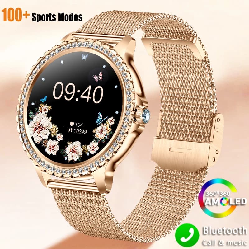Smartwatch da donna nuovo AMOLED HD Chiamata Bluetooth Orologio sportivo impermeabile AI Assistente vocale Monitoraggio della salute Orologio intelligente