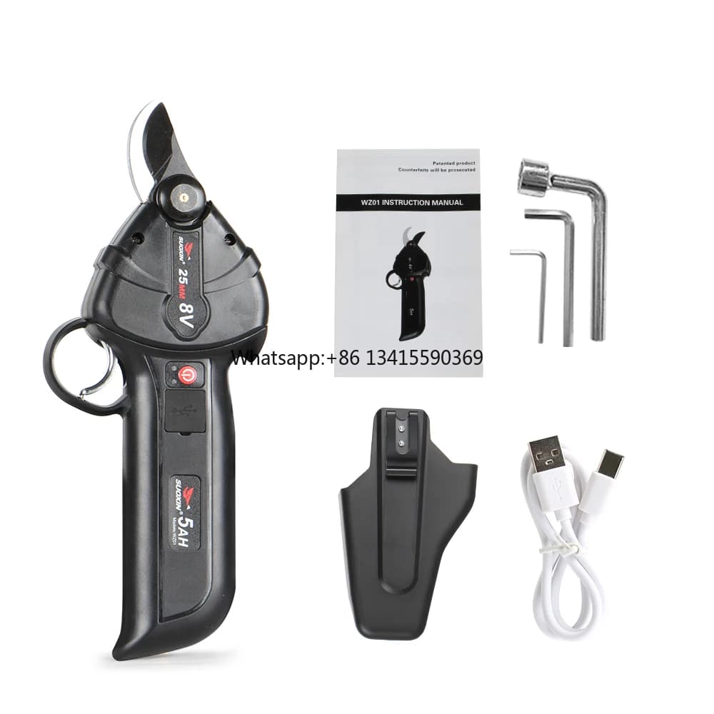 Electric shears For power with cutting diameter 25 mm, powerful battery shears with brushless motor for branch of a tree